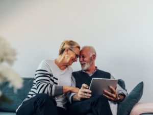 retired couple enjoying each other's company