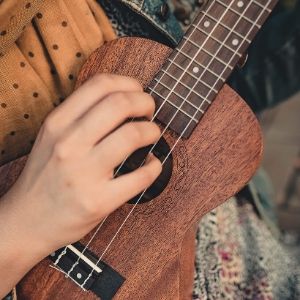 Renee Hennesee, Director of Technology on the ukulele