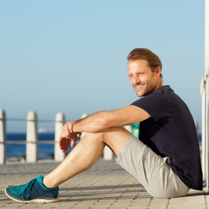 Man sitting after exercise