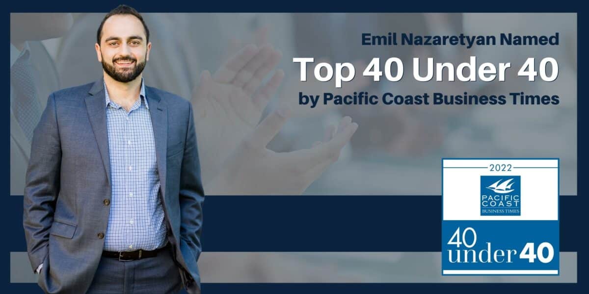 Mission Wealth Emil Nazaretyan Top 40 Under 40