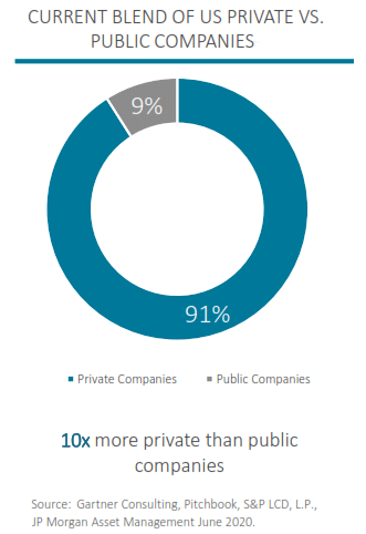 current blend of private equity vs. public companies