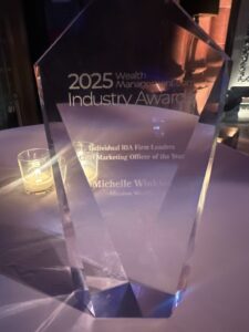 2025 Wealth Management CMO of the Year Award Trophy