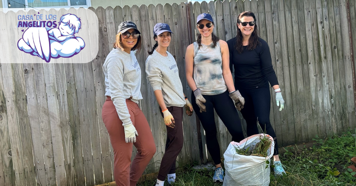 Sara Clark volunteers with Mission Wealth colleagues at Casa de los Angelitos.