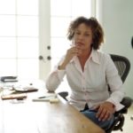 woman in home office