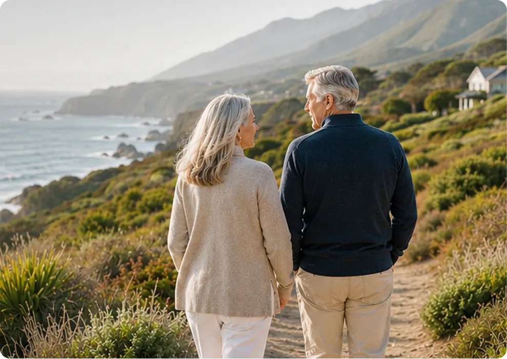 Older couple enjoying scenic view