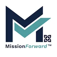 Logo for MissionForward, featuring a stylized "M" and the brand name, indicating a client login portal.