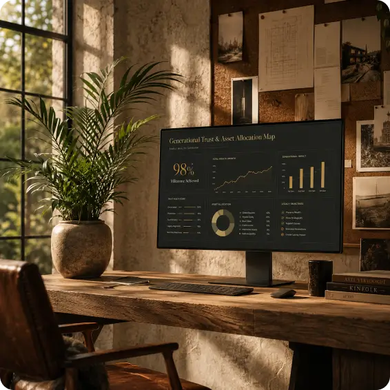 A computer displays a financial report