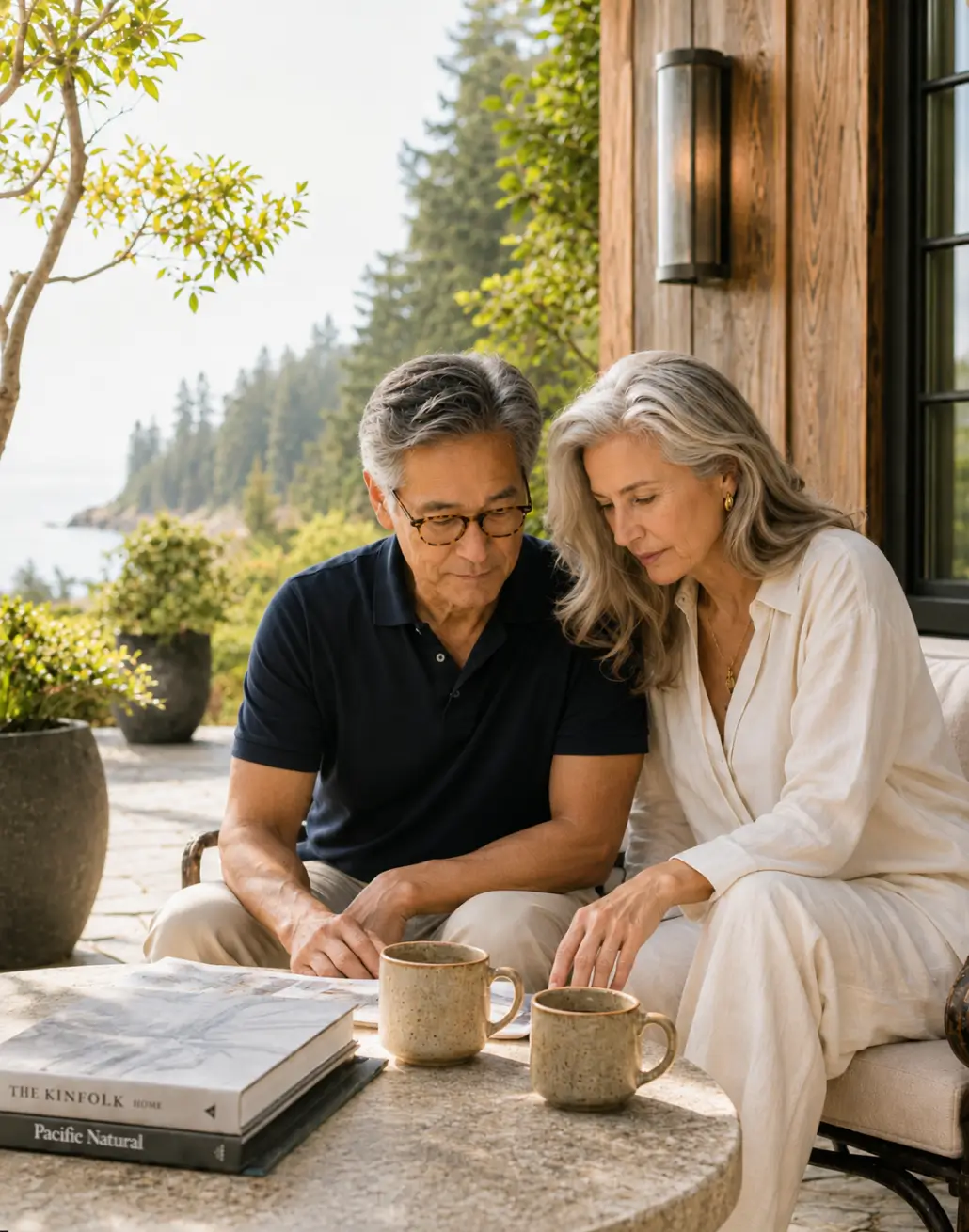 A couple enjoys a morning outdoors
